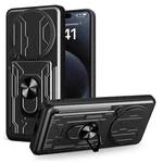For Redmi Note 14 Pro+ 5G Sliding Camshield TPU+PC Phone Case with Card Slot(Black)