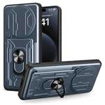 For Redmi Note 14 Pro+ 5G Sliding Camshield TPU+PC Phone Case with Card Slot(Grey)