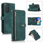 For Xiaomi Redmi Note 11s Dream 9-Card Wallet Zipper Bag Leather Phone Case(Green)