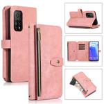 For Xiaomi Mi 10T Dream 9-Card Wallet Zipper Bag Leather Phone Case(Pink)