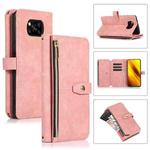 For Xiaomi Poco X3 NFC Dream 9-Card Wallet Zipper Bag Leather Phone Case(Pink)