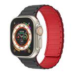 For Apple Watch Ultra 49mm Magnetic Loop Silicone Watch Band(Black Red)