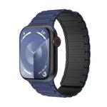 For Apple Watch SE 2022 44mm Magnetic Loop Silicone Watch Band(Dark Blue Black)