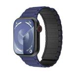 For Apple Watch Series 7 41mm Magnetic Loop Silicone Watch Band(Dark Blue Black)