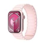 For Apple Watch SE 44mm Magnetic Loop Silicone Watch Band(Pink)