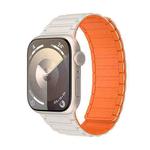 For Apple Watch SE 44mm Magnetic Loop Silicone Watch Band(Starlight Orange)