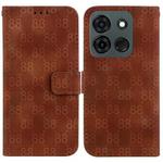 For Infinix Smart 7 India / Smart 7 Plus Double 8-shaped Embossed Leather Phone Case(Brown)