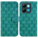 For Infinix Smart 7 African / X6515 Double 8-shaped Embossed Leather Phone Case(Green)