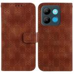 For Infinix Smart 7 African / X6515 Double 8-shaped Embossed Leather Phone Case(Brown)