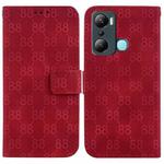 For Infinix Hot 20i Double 8-shaped Embossed Leather Phone Case(Red)
