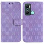 For Infinix Hot 20 Play Double 8-shaped Embossed Leather Phone Case(Purple)