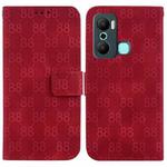 For Infinix Hot 20 Play Double 8-shaped Embossed Leather Phone Case(Red)
