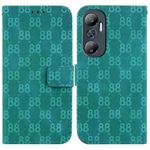 For Infinix Hot 20 Double 8-shaped Embossed Leather Phone Case(Green)