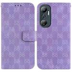 For Infinix Hot 20 Double 8-shaped Embossed Leather Phone Case(Purple)