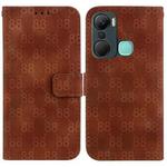 For Infinix Hot 12 Pro Double 8-shaped Embossed Leather Phone Case(Brown)