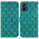 For Infinix Smart 6 Plus Double 8-shaped Embossed Leather Phone Case(Green)