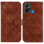 For Infinix Smart 6 Plus Double 8-shaped Embossed Leather Phone Case(Brown)