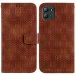 For Infinix Hot 11 2022 Double 8-shaped Embossed Leather Phone Case(Brown)