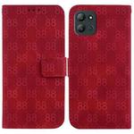 For Infinix Hot 11 2022 Double 8-shaped Embossed Leather Phone Case(Red)