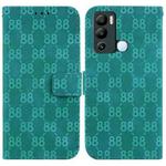 For Infinix Hot 12i Double 8-shaped Embossed Leather Phone Case(Green)