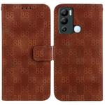 For Infinix Hot 12i Double 8-shaped Embossed Leather Phone Case(Brown)