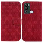 For Infinix Hot 12i Double 8-shaped Embossed Leather Phone Case(Red)