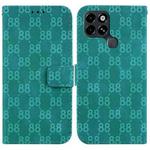 For Infinix Smart 6 Double 8-shaped Embossed Leather Phone Case(Green)