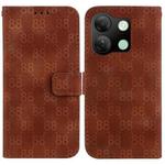 For Infinix Smart 7 HD Double 8-shaped Embossed Leather Phone Case(Brown)