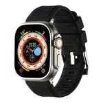 For Apple Watch 8 41mm Double Ring Silicone Watch Band(Black)