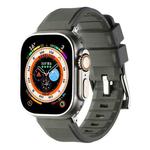For Apple Watch SE 2022 44mm Double Ring Silicone Watch Band(Dark Grey)