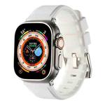 For Apple Watch 4 44mm Double Ring Silicone Watch Band(White)