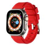For Apple Watch 4 44mm Double Ring Silicone Watch Band(Red)