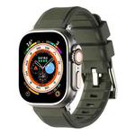 For Apple Watch 38mm Double Ring Silicone Watch Band(Dark Green)