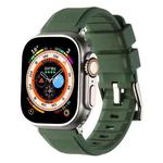 For Apple Watch Ultra 2 49mm Double Ring Silicone Watch Band(Army Green)
