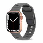 For Apple Watch SE 2022 40mm Square Buckle Stripes Silicone Watch Band(Dark Grey)