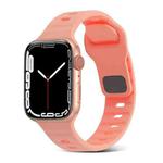 For Apple Watch SE 2022 44mm Square Buckle Stripes Silicone Watch Band(Pink)