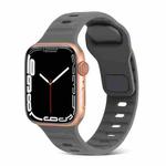 For Apple Watch 4 44mm Square Buckle Stripes Silicone Watch Band(Dark Grey)