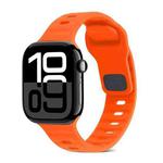 For Apple Watch Series 10 46mm Square Buckle Stripes Silicone Watch Band(Orange)