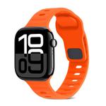 For Apple Watch Series 10 42mm Square Buckle Stripes Silicone Watch Band(Orange)