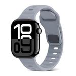 For Apple Watch Series 10 42mm Square Buckle Stripes Silicone Watch Band(Light Grey)