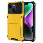 For iPhone 15 Scratch-Resistant Shockproof Heavy Duty Rugged Armor Phone Case(Yellow)