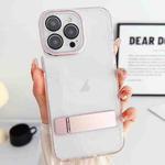 For iPhone 14 Pro Linear Shape Holder Phone Case(Rose Gold)