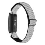 For Fitbit Inspire 3 Buckle Wave Braided Nylon Watch Band(White Black)