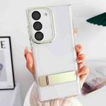 For Samsung Galaxy S22+ 5G Linear Shape Holder Phone Case(Gold)