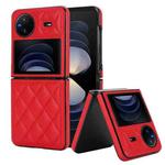 For vivo X Flip Rhombic Microfiber Folding Phone Case(Red)