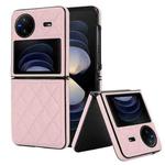 For vivo X Flip Rhombic Microfiber Folding Phone Case(Pink)