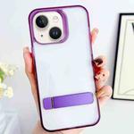 For iPhone 15 Plus Linear Shape Holder Phone Case(Purple)