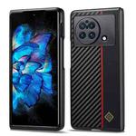 For vivo X Fold LC.IMEEKE 3 in 1 Carbon Fiber Texture Shockproof Phone Case(Black)