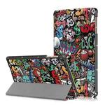 For Honor Pad 7 10.1inch/X8/X8 Lite Custer Painted Painted 3-folding Holder Tablet PC Leather Case(Graffiti)