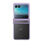 For Motorola Razr 40 Ultra Electroplated Three-piece Set Phone Case(Purple)